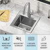 15&rdquo; Stainless Steel Workstation Kitchen Bar Sink Drop-In Undermount Single Bowl with WorkFlow&trade; Ledge and Accessories